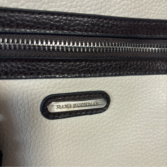 Dana Buchman Small shoulder bag 10.9X9” cream brown trim EUC - Picture 4 of 15